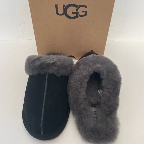 UGG Scuffette II Black/Grey Suede Slippers - NEW - Picture 5 of 6